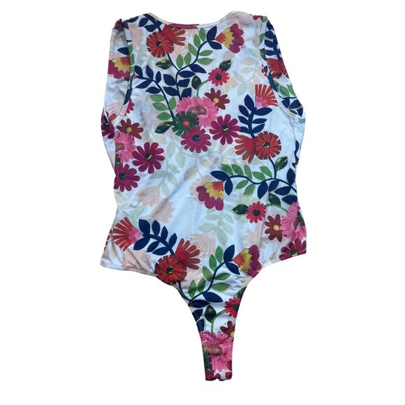 Bodysuit White Floral Size Large - Picture 2 of 4